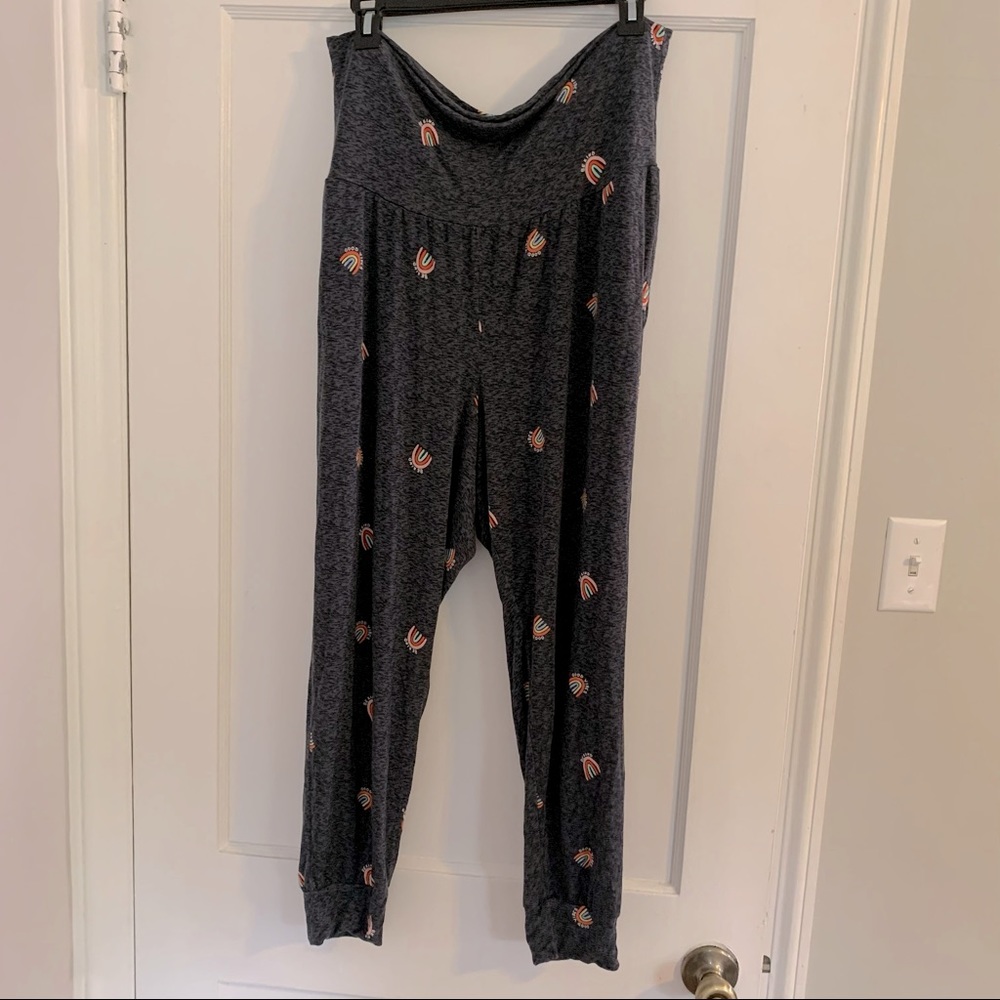 Maternity Rollover Waist Ultra Soft Sleep Pants w/ Pockets